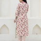 Cotton Printed, Embroidery and Mirror Work, Foil Print A-Line Kurta with Pant & Dupatta