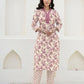 Cotton Printed, Embroidery and Mirror Work, Foil Print A-Line Kurta with Pant & Dupatta