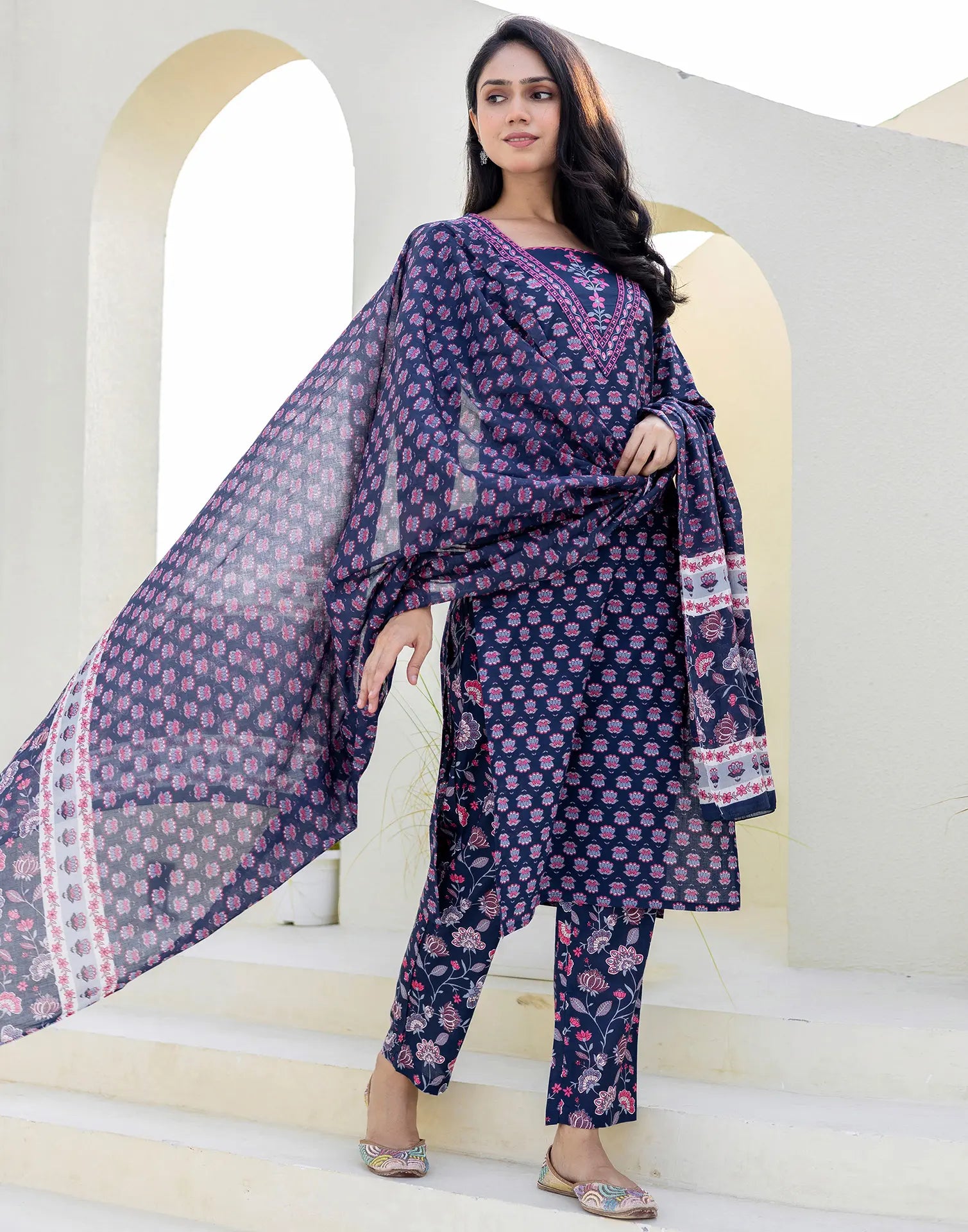 Viscose Rayon Embroidered Straight 3 Piece Kurta Set