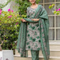 Cotton Printed Straight Kurta with Pant & Dupatta