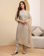 Viscose Rayon Embroidered Straight 3 Piece Kurta Set