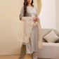 Rayon Embroidered Straight Kurta with Pant & Dupatta