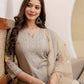 Rayon Embroidered Straight Kurta with Pant & Dupatta
