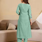 Silk Embroidered Straight Kurta with Pant & Dupatta
