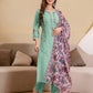 Silk Embroidered Straight Kurta with Pant & Dupatta