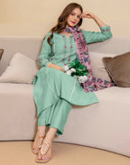 Silk Blend Embroidered Straight 3 Piece Kurta Set