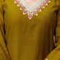 Silk Blend Embroidered Straight Kurta with Pant & Dupatta
