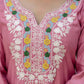 Silk Embroidered Straight Kurta with Pant & Dupatta