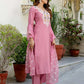 Silk Embroidered Straight Kurta with Pant & Dupatta