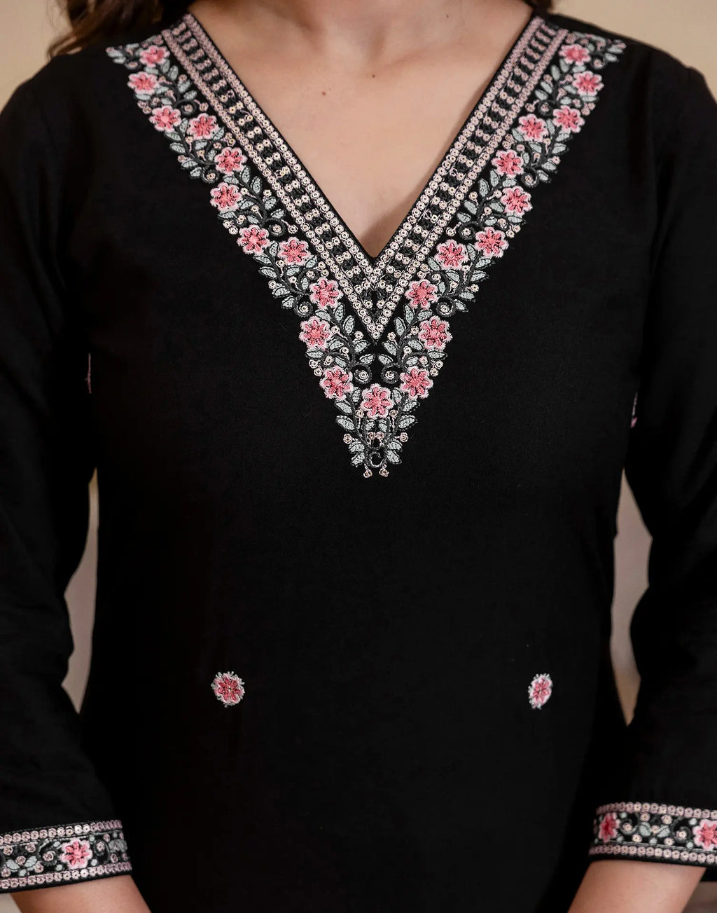 Viscose Rayon Embroidered Straight 3 Piece Kurta Set