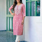 Cotton Embroidered Straight Kurti