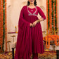 Cotton Embroidered Anarkali Kurta with Pant & Dupatta