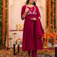 Cotton Embroidered Anarkali Kurta with Pant & Dupatta