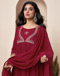 Pure Cotton Embroidered Anarkali 3 Piece Kurta Set