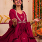 Cotton Embroidered Anarkali Kurta with Pant & Dupatta