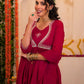 Cotton Embroidered Anarkali Kurta with Pant & Dupatta