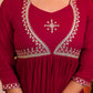 Cotton Embroidered Anarkali Kurta with Pant & Dupatta