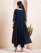 Pure Cotton Embroidered Anarkali 3 Piece Kurta Set