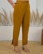 Skylee Cotton Embroidered Straight 3 Piece Kurta Set For Woman