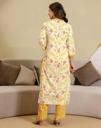 Viscose Rayon Floral Print Straight 3 Piece Kurta Set