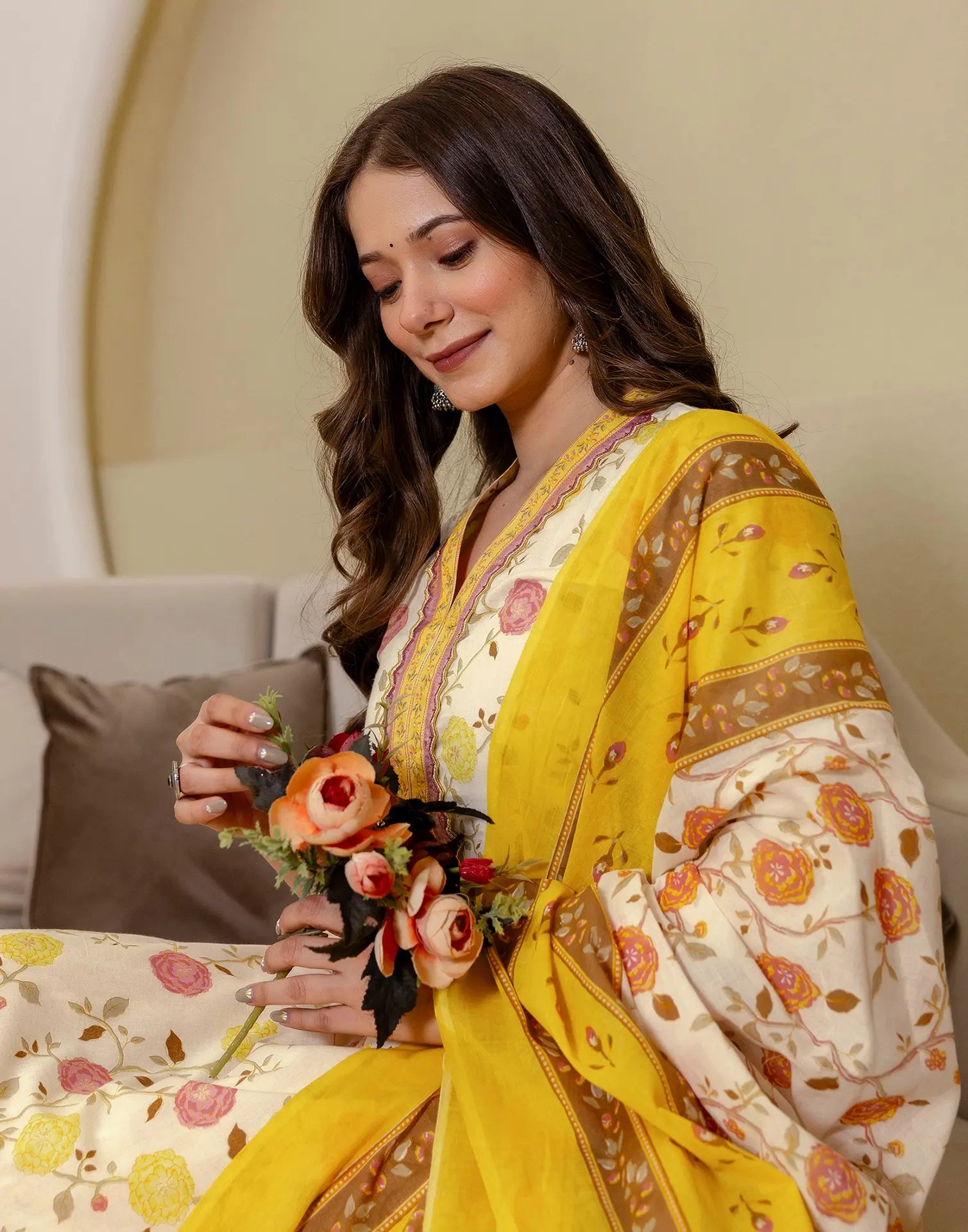 Viscose Rayon Floral Print Straight 3 Piece Kurta Set