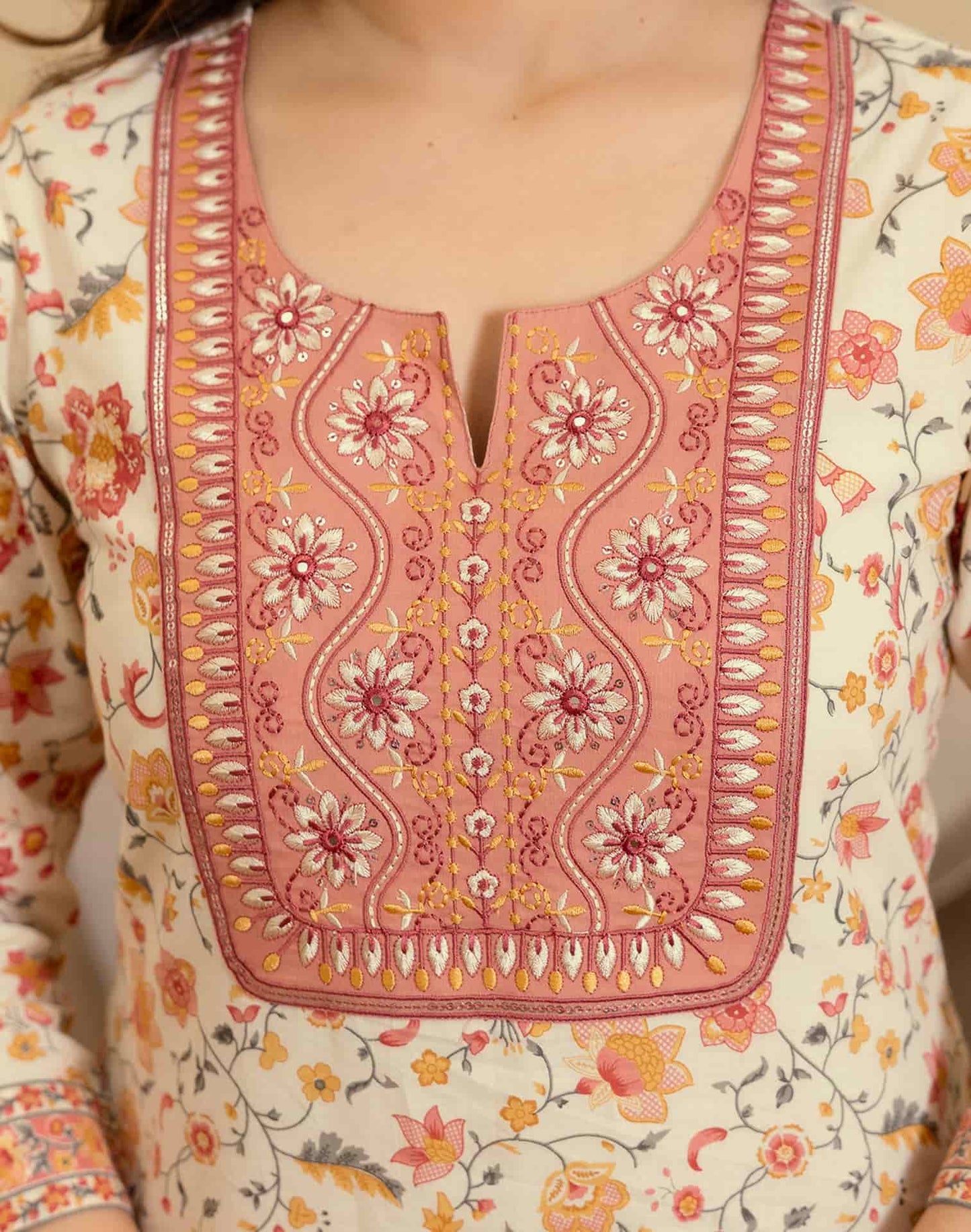 Cotton Printed Straight Kurta with Pant & Dupatta