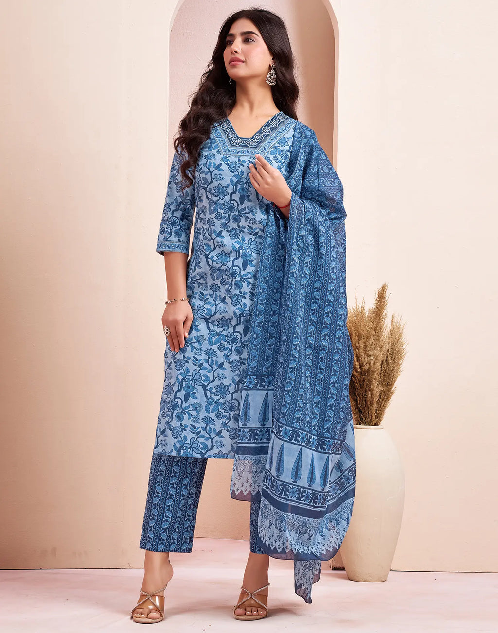 Viscose Rayon Embroidered Straight 3 Piece Kurta Set