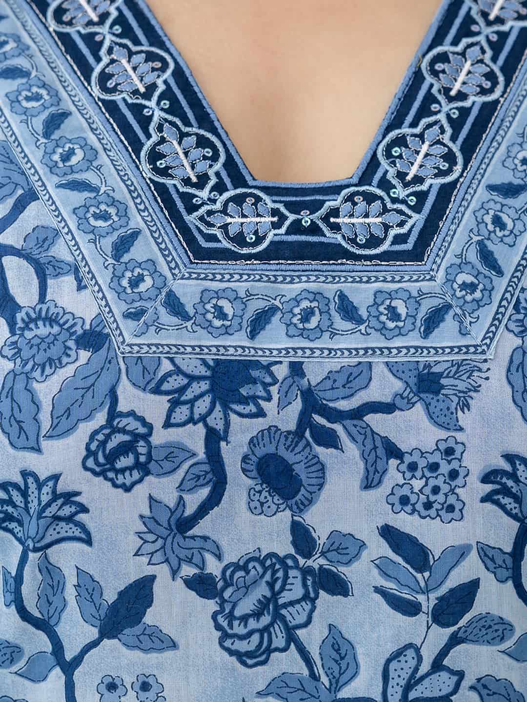 Cotton Printed Straight Kurta with Pant & Dupatta