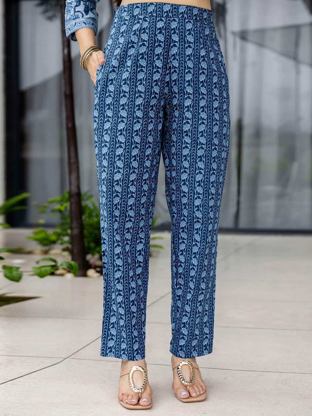Cotton Printed Straight Kurta with Pant & Dupatta