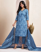 Viscose Rayon Embroidered Straight 3 Piece Kurta Set