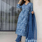 Cotton Printed Straight Kurta with Pant & Dupatta