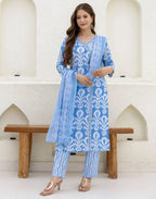 Viscose Rayon Embroidered Straight 3 Piece Kurta Set