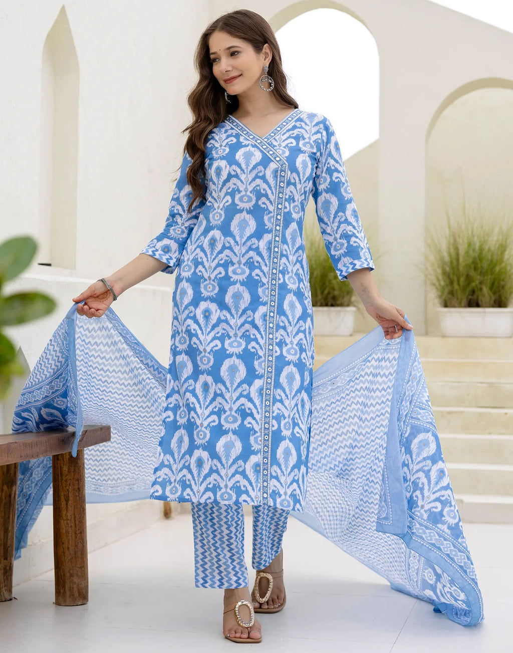 Viscose Rayon Embroidered Straight 3 Piece Kurta Set