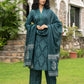 Cotton Straight Embroidery Mandarin Collar Kurta with Pant & Dupatta