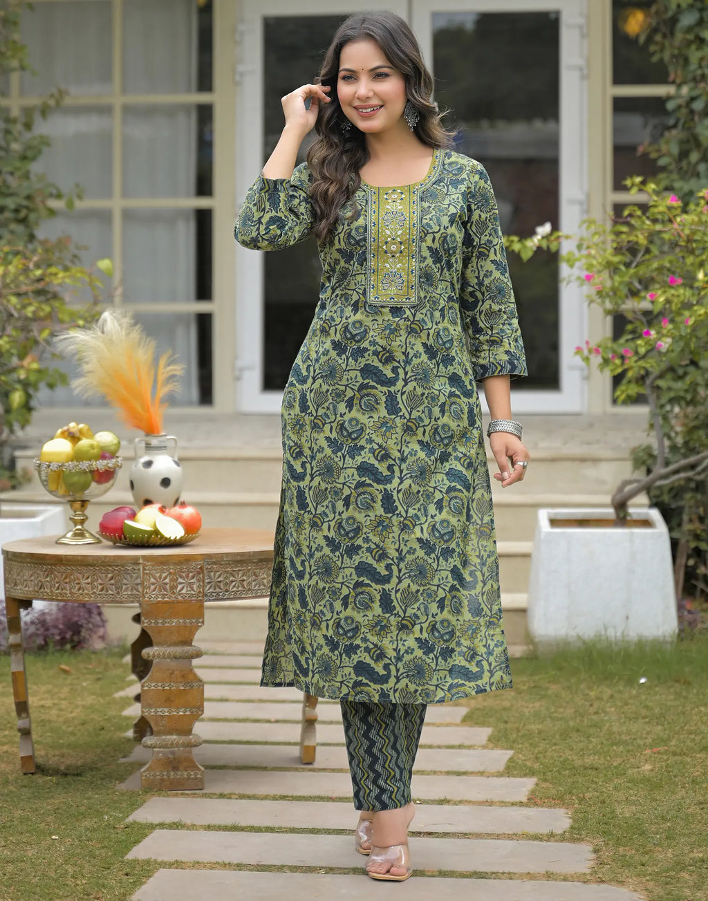 Viscose Rayon Embroidered Straight 3 Piece Kurta Set