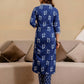Cotton Printed Straight Kurta with Pant & Dupatta