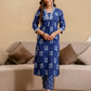 Cotton Printed Straight Kurta with Pant & Dupatta
