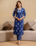 Viscose Rayon Printed A-Line 3 Piece Kurta Set