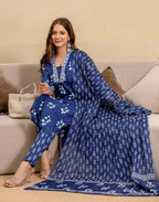 Viscose Rayon Printed A-Line 3 Piece Kurta Set