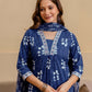 Cotton Printed Straight Kurta with Pant & Dupatta