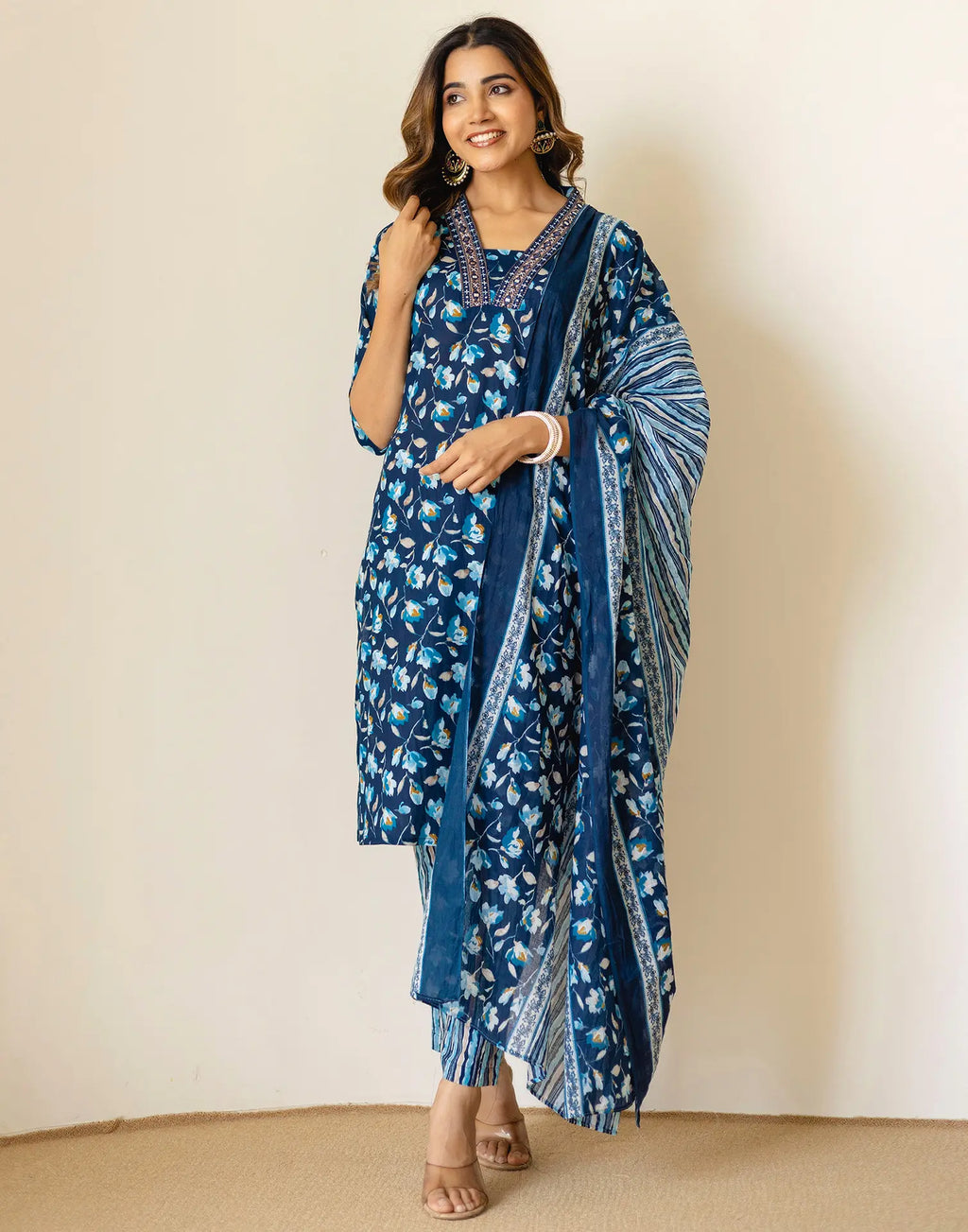 Viscose Rayon Embroidered Straight 3 Piece Kurta Set