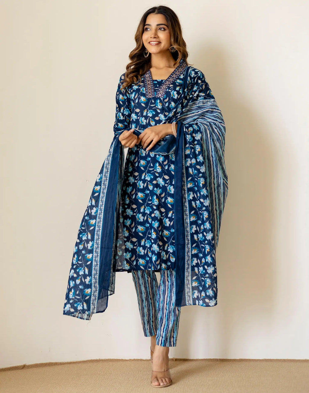 Viscose Rayon Embroidered Straight 3 Piece Kurta Set