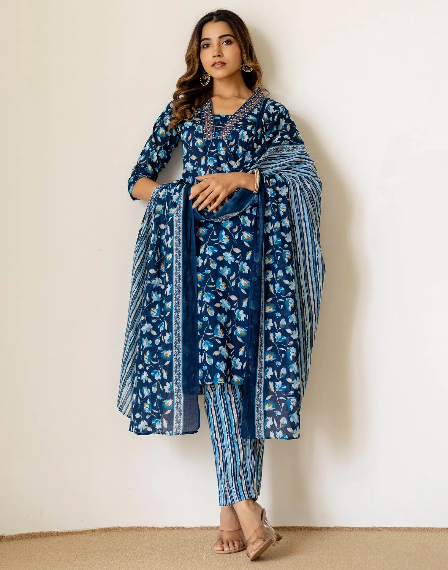 Viscose Rayon Embroidered Straight 3 Piece Kurta Set