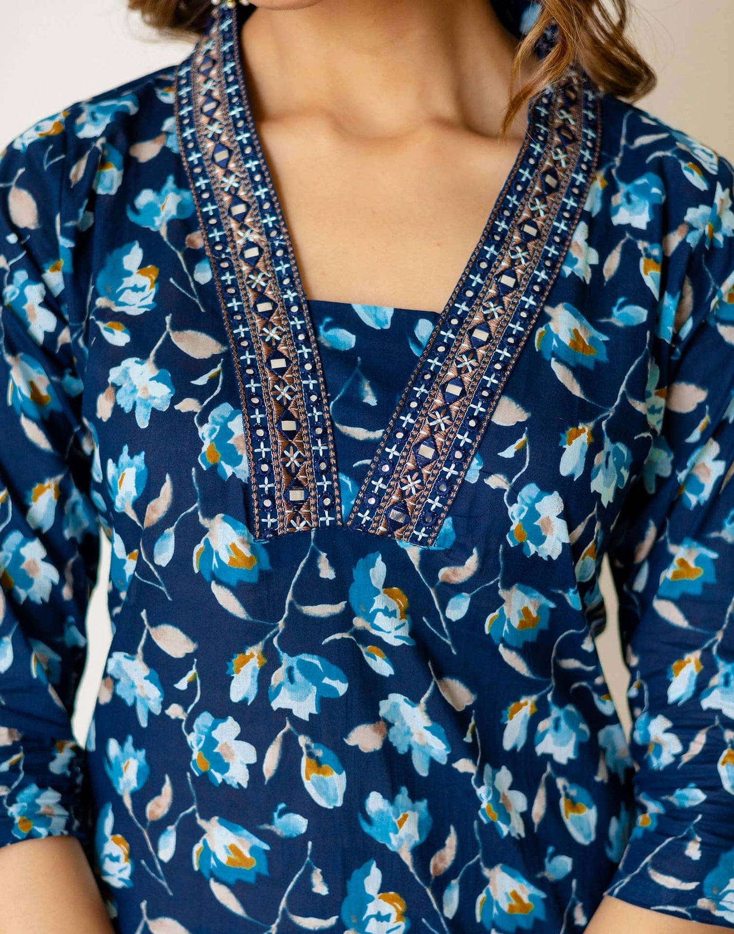 Cotton Printed Straight Kurta with Pant & Dupatta