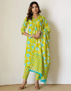 Viscose Rayon Embroidered A-Line 3 Piece Kurta Set