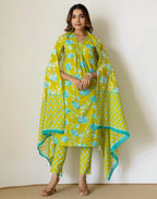 Viscose Rayon Embroidered A-Line 3 Piece Kurta Set