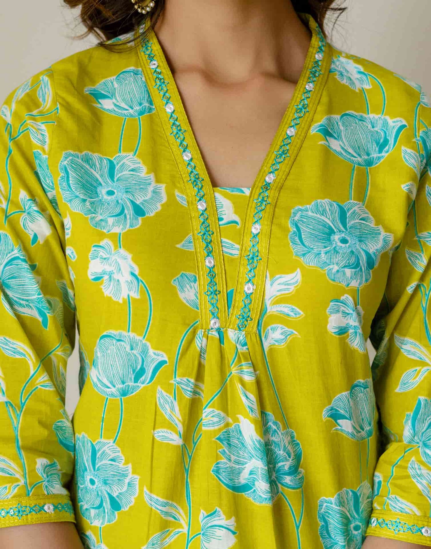 Cotton Printed Straight Kurta with Pant & Dupatta