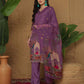 Silk Printed, Weaving and Mirror Work Straight Kurta with Pant & Dupatta