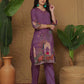 Silk Printed, Weaving and Mirror Work Straight Kurta with Pant & Dupatta
