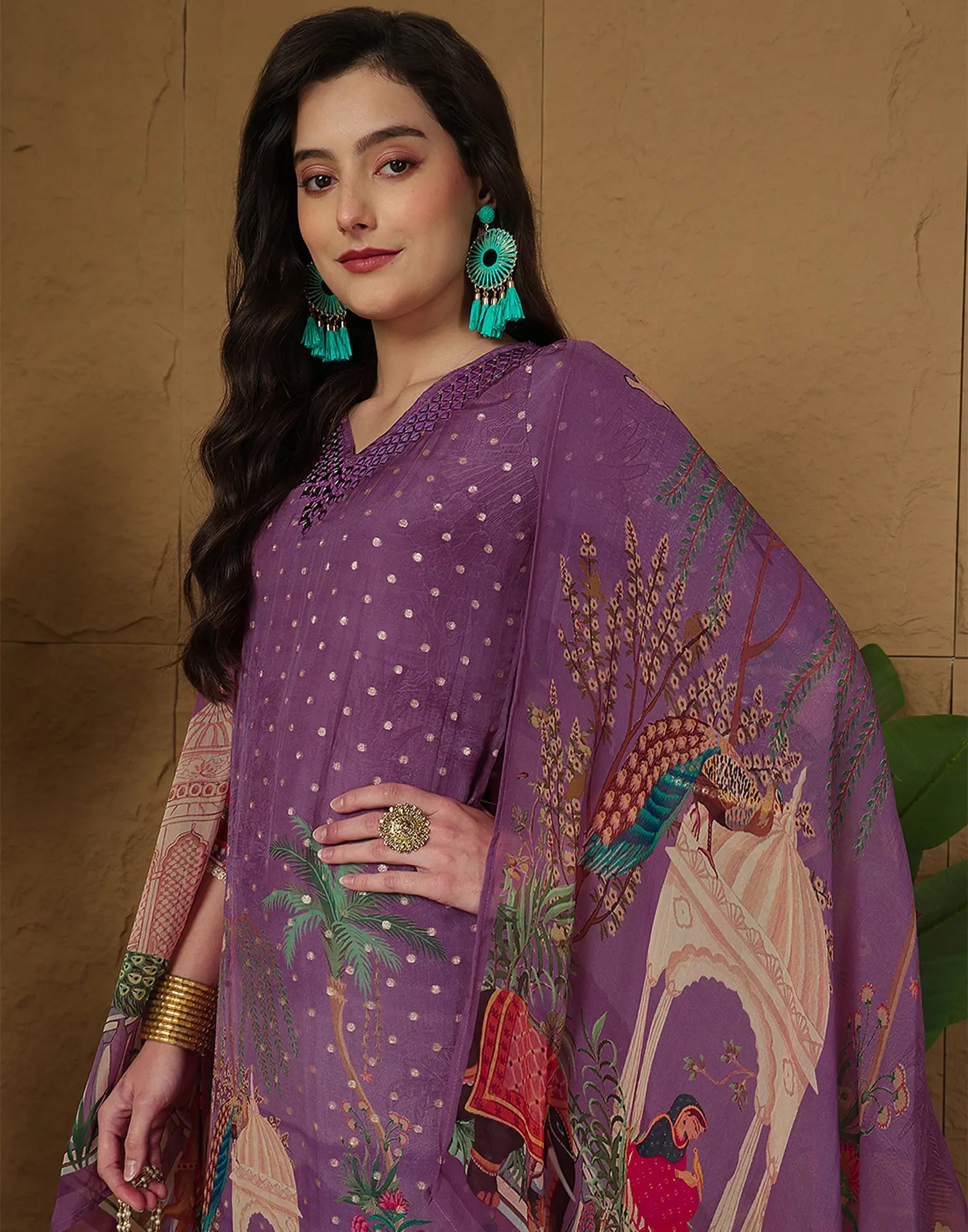 Silk Printed Straight 3 Piece Kurta Set
